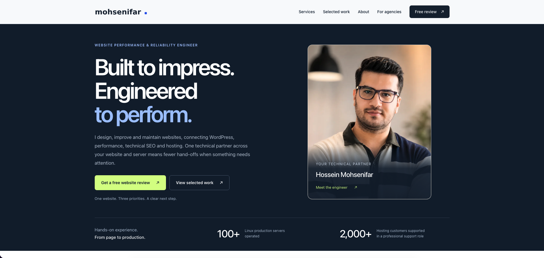 Mohsenifar website homepage